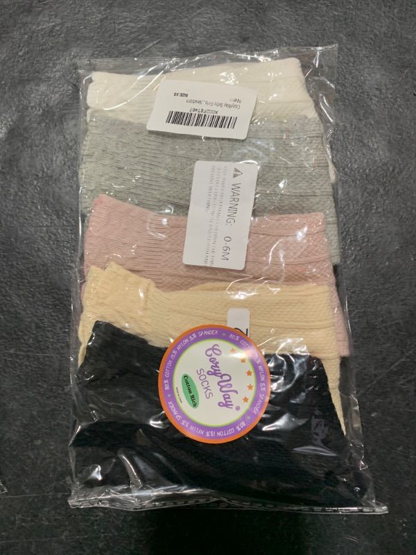 Photo 2 of CozyWay Ruffled Baby Knee High Socks for Girls, 5 Pack, Neutral Pastels, 0-6 Months Old