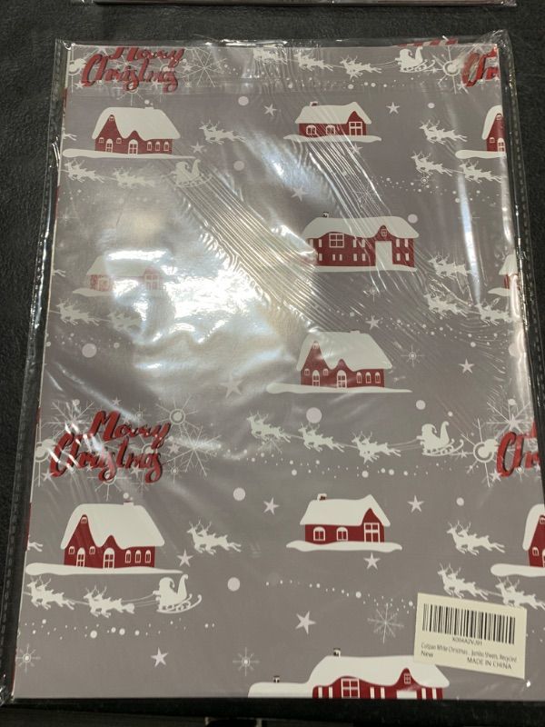 Photo 1 of Cuitpan White Christmas Wrapping Paper Bundle for Kids Adults - Reindeer, Stripes, Woodlands, Snowflake, Red Truck Winter Scene Designs - 28 x 40 Inches, 6 Jumbo Sheets, Recycled