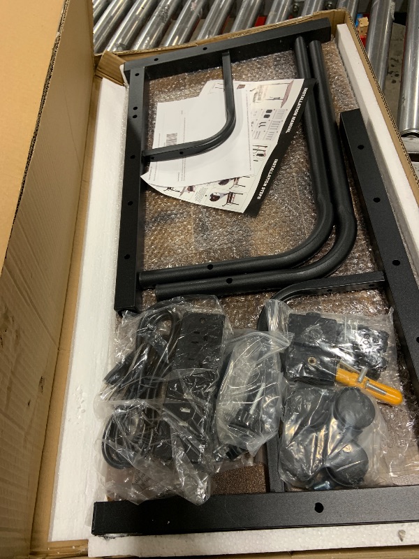 Photo 1 of Standing Desk Small Computer Desk,Small Desk for Bedroom,Corner Desk for Small Space,Small Office Desk Adjustable Desk,Mini Desk Stand Up Desk Laptop Desk,Portable Rolling Desk 31.5 Inch Brownish C