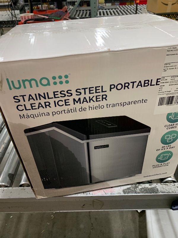 Photo 1 of Luma Comfort Clear Ice Cube Maker Machine | First Cubes in 15 Minutes, 40 lbs. of Ice in 24 Hours | Countertop Portable Design in Stainless Steel - IM200SS