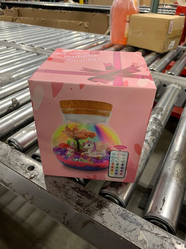 Photo 1 of Unicorn Terrarium Crafts Kit for Kids-LED Night Light Up & Remote Unicorn Birthday Gifts Toys for Girls Ages5 6 7 8 9 10 Year Old-Christmas Gifts for Girls