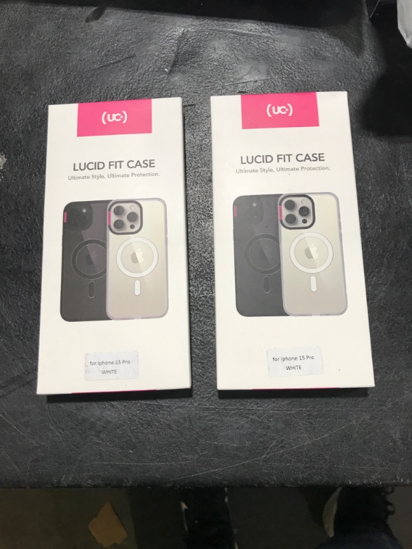 Photo 2 of   2 PCS    Upcommon Lucid Fit Case for iPhone 15 Pro (6.1") Compatible with MagSafe, Slim Fit, Protective Cover [Anti Yellowing] [Scratch Resistant] [Translucent White Frame with Clear Back]