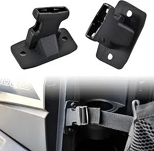 Photo 1 of SAUTVS Front Door Net Female Buckle for Polaris Ranger XP 1000 900 Crew, Plastic Black Front Door Side Safety Net Fastener Base Support for Polaris Ranger Crew XP 1000 900 2016-2020 Accessories, 2PCS