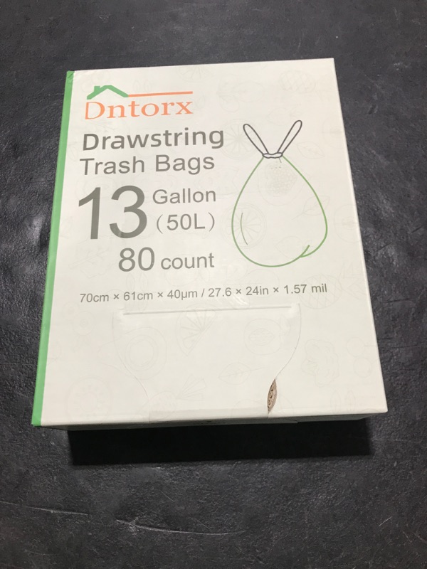 Photo 2 of 13 Gallon Trash Bags Drawstring, 80 Count Garbage Bags 13 Gallon Thicken Heavy Duty Kitchen Trash Bags Tall for Bedroom Office Kitchen Bathroom Trash Bags 13 Gal Trash Can Liners