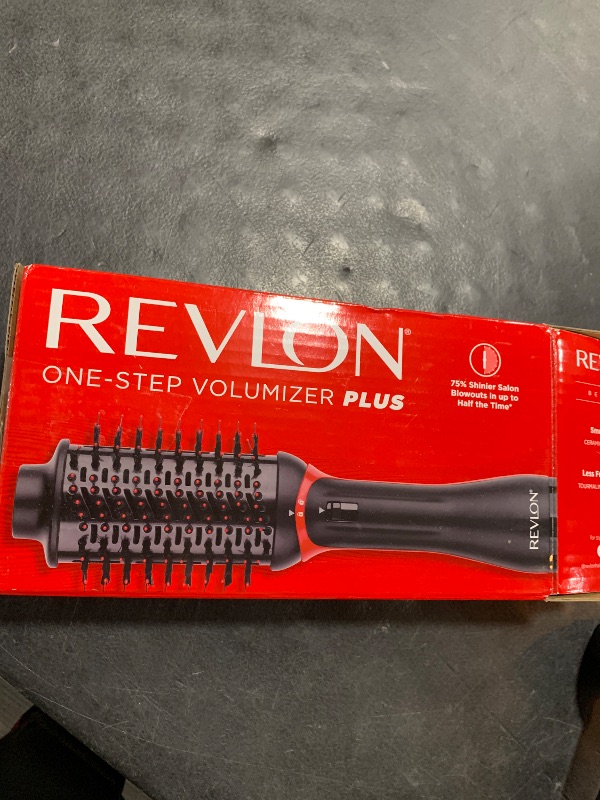 Photo 1 of REVLON One Step Volumizer PLUS Hair Dryer and Styler | More Volume, Less Damage, and More Styling Control for Easy and Fast Salon-Style Blowouts, Plus Travel Friendly (Black)