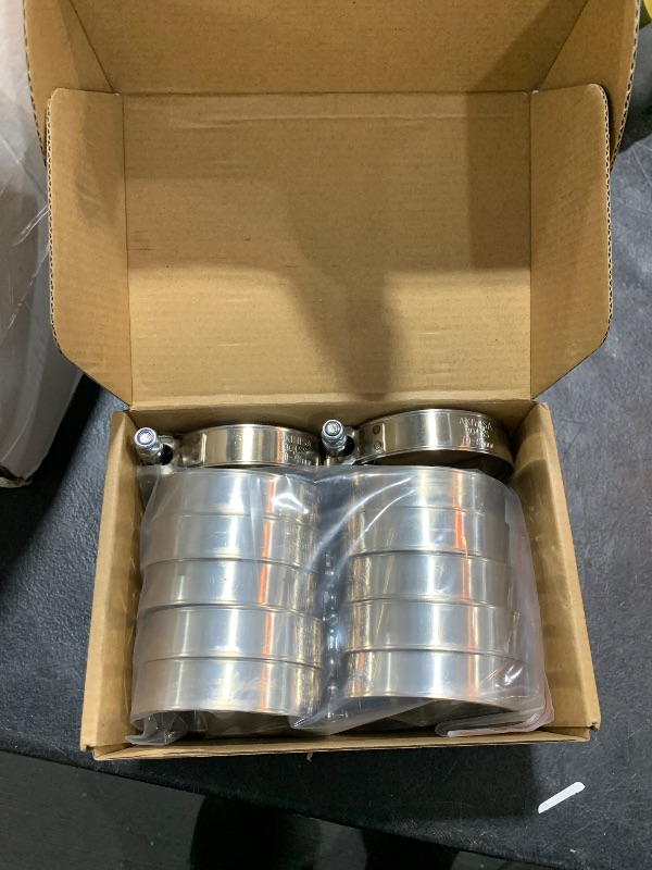 Photo 2 of 12 Pack 2.5 inch T-Bolt Hose Clamps, Stainless Steel_304 Working Range 70mm-78mm for 2.5" Hose ID, Turbo Intake Intercooler Clamp for Automotive