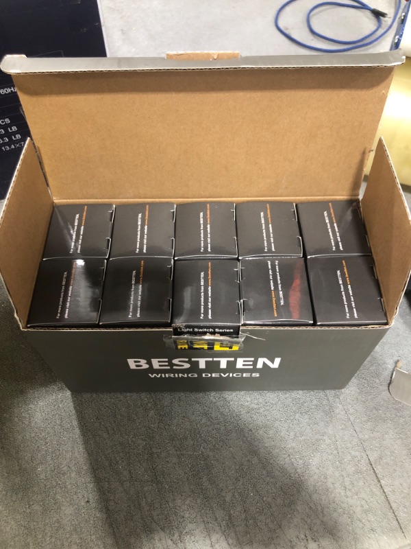 Photo 1 of BESTTEN 10 Pack Dimmer Light Switch, Single Pole or 3-Way, Slide Dimmer Switches, Compatible with Dimmable LED, CFL, Incandescent and Halogen Bulb, Neutral Wire Not Required, 120VAC, UL Listed, White