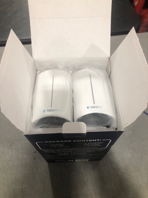 Photo 1 of Dropsky Kit Indoor Flying Insect Trap - Plug-in Bug Light Trap for Fruit Flies, Gnats and Houseflies - Odorless and Mess Free (1 Big Trap + 2 Small Traps + 4 Glue Cards)