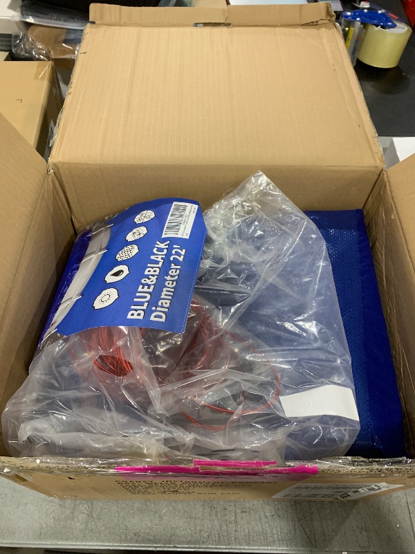 Photo 1 of 22Ft Pool Cover for ?18Ft? Above Ground Pool, Winter Pool Cover Includes Winch and Cable,Strength & Durability,UV Protection, Blue/Black ?Cover Only?