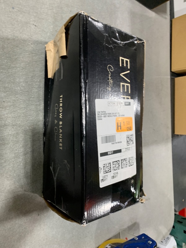 Photo 1 of EVERGRACE Ultra Soft Luxury Fluffy Ridgeline Faux Rabbit Fur Throw Blanket, Thick Warm Bubble Throw for Bed, Cozy Plush Reversible Blankets for Couch, Chair, Sofa, Taupe, 50x60 Inches, 870 GSM