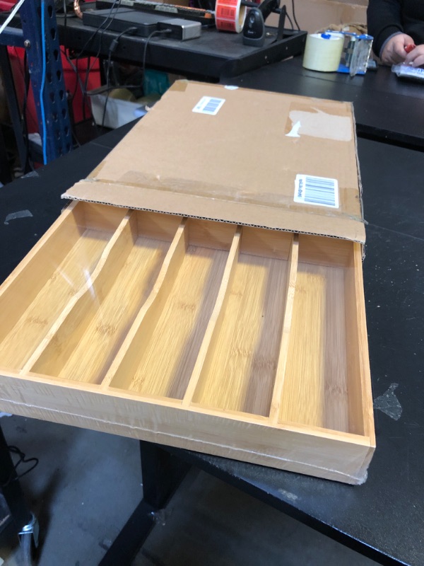 Photo 1 of Conflech Silverware Organizer Bamboo Kitchen Drawer Organizer Utensil Organizer Silverware Holder Cutlery Organizer in drawer Flatware Organizer Tray (Natural 7 Slots)