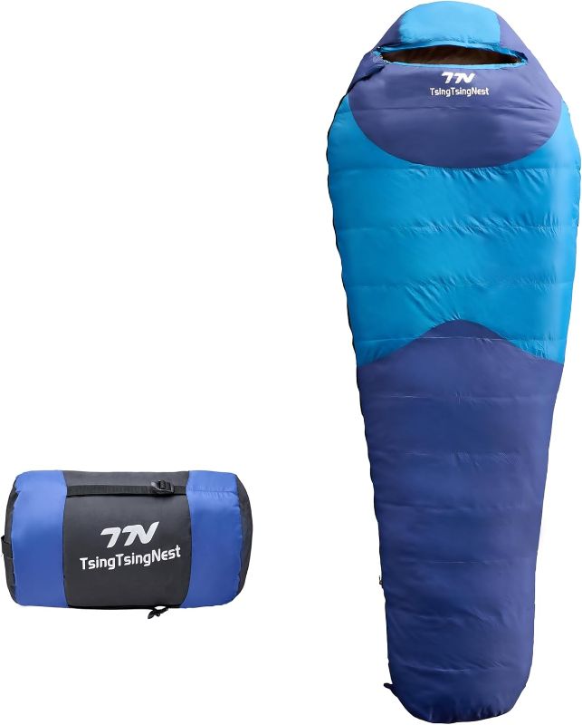 Photo 1 of Backpacking Sleeping Bag 3 Season 20F Fill 21 Ounces of Duck Down 650Fill Power Duck Down Sleeping Bag Ultralight Camping Gear Equipment Traveling Campers and Outdoors
