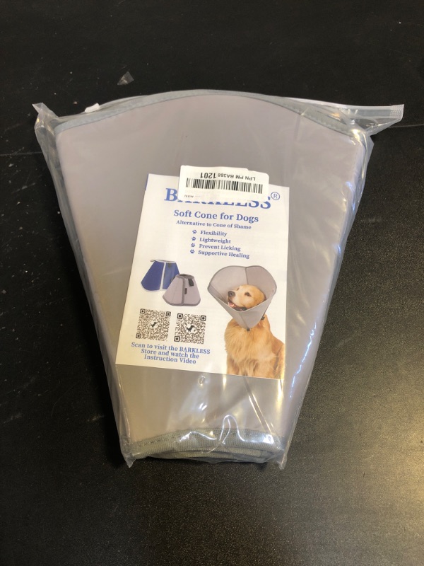 Photo 2 of BARKLESS Dog Cone Collar, Soft Cone for Dogs After Surgery to Stop Licking, Alternative to Cone of Shame for Large Dogs, Adjustable Elizabethan Collar for Neutering and Wound Care