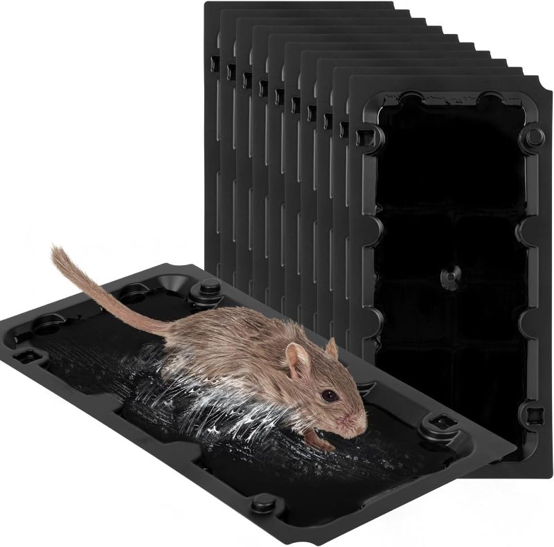 Photo 1 of 10 Pack Sticky Mouse Trap Rat Traps Indoor, Peanut Taste Pheromone Mouse Traps Indoor for Home, Glue Sticky Traps for Mice and Rats, Snake(Large Size)
