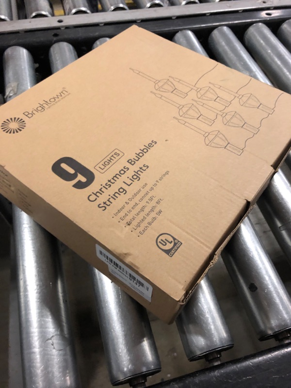 Photo 1 of Christmas Bubble String Lights - 9 Traditional Multicolor Bubble Lights UL Listed for Holiday Christmas Celebrations Lighting, Green Wire