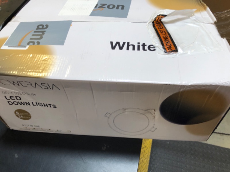 Photo 1 of POWERASIA 24 Pack Recessed Lighting 6 Inch with Junction Box, 5CCT 6 Inch LED Recessed Lights Dimmable 2700K-6000K, 15W 1200lm Ultra Thin Recessed Lighting - ETL and Energy Star