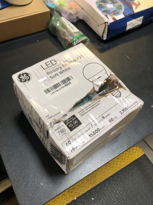 Photo 1 of GE LED+ Battery Backup A21 LED Light Bulbs, Rechargeable Light for Power Outages + Flashlight, Soft White (2 Pack)