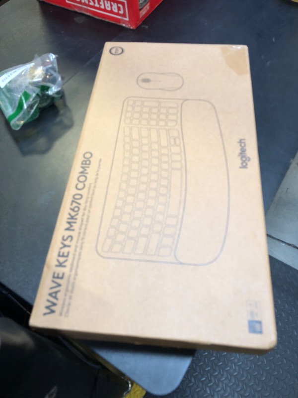 Photo 1 of Logitech Wave Keys MK670 Combo, Wireless Ergonomic Keyboard with Signature M550 L Wireless Mouse, Comfortable Natural Typing, Bluetooth, Logi Bolt, for Multi-OS, Windows/Mac - Graphite