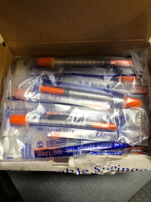 Photo 2 of 1ml Syringe with 30Ga 1/2in Needle, Individually Wrapped, Pack of 100