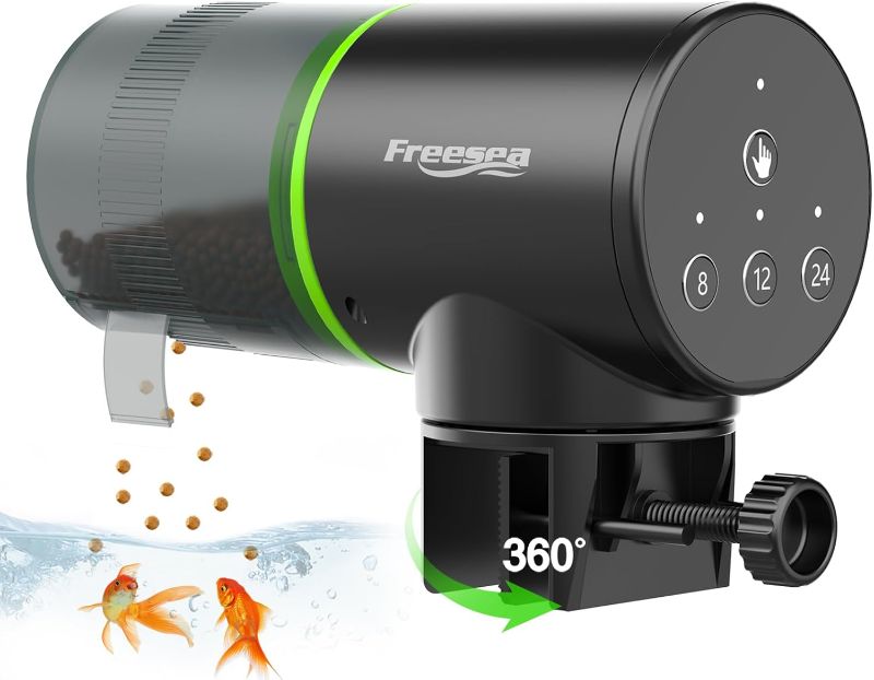 Photo 1 of 
FREESEA Automatic Fish Feeder for Aquarium: Auto Fish Food Dispenser with Timer for Small Tank Betta Turtle - Battery Vacation Self Feeding for Flakes