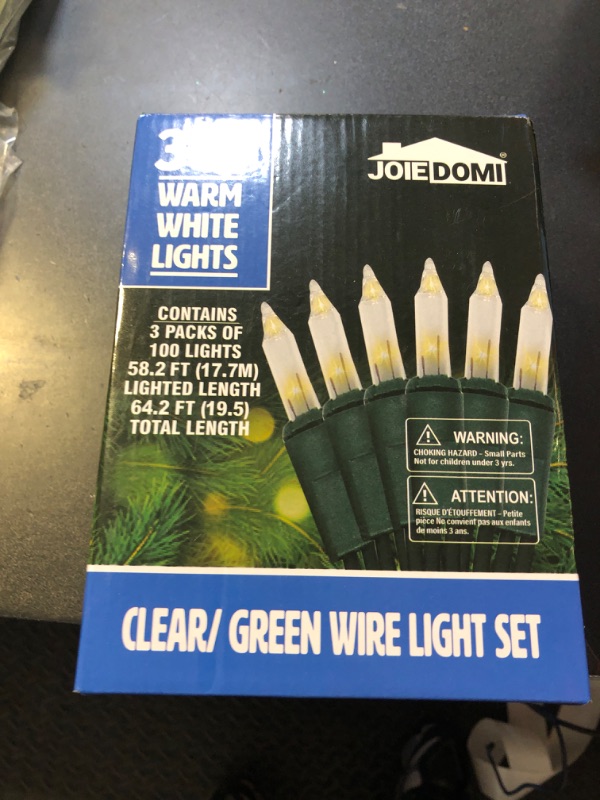 Photo 2 of 3 Sets of 100 Counts Clear Green Wire Christmas Light