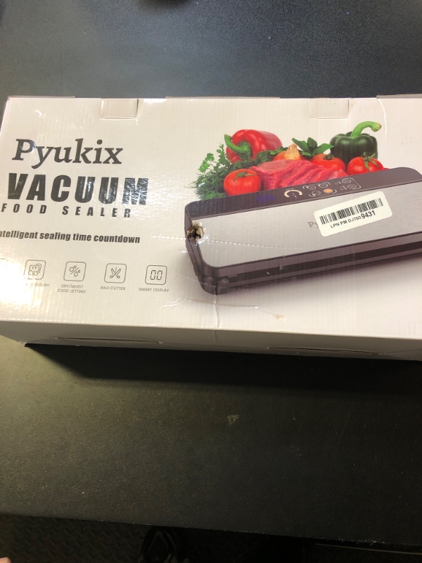 Photo 1 of Pyukix Vacuum Sealer Machine, Food Sealer Machine 80KPA Fully Automatic 8-IN-1 Food Saver for Dry/Moist Mode with Build-in Cutter&Storage, Air Suction Hose, Digital Countdown, Roll Bag, 11 Vacuum Bags