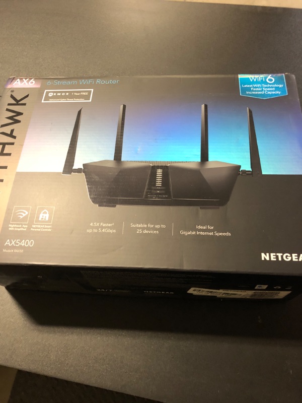 Photo 1 of Nighthawk AX5400 Dual-Band Wi-Fi 6 Router
