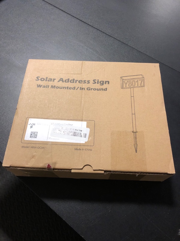 Photo 1 of MAXvolador Solar Powered Address Sign House Numbers Waterproof, 3-Color Lighting Modes LED Illuminated Address Plaque with Stakes, Outdoor Address Number