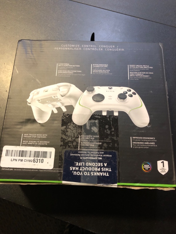 Photo 3 of Razer Wolverine V2 Chroma Wired Gaming Pro Controller for Xbox Series X|S, Xbox One, PC: RGB Lighting - Remappable Buttons & Triggers - Mecha-Tactile Buttons & D-Pad - Trigger Stop-Switches - White