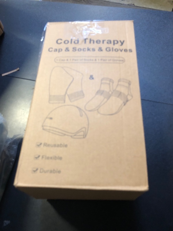 Photo 1 of SuzziPad Chemo Care Kit, Cold Therapy Socks & Cold Gloves for Chemotherapy Neuropathy, Migraine Headache Relief Cap, Cancer Patients Must Have for Neuropathy Pain Relief, S/M