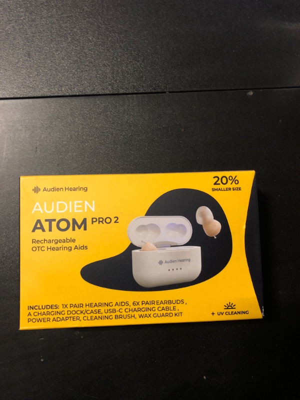 Photo 2 of Audien ATOM PRO 2 Wireless Rechargeable OTC Hearing Aid, Premium Comfort Design and Nearly Invisible