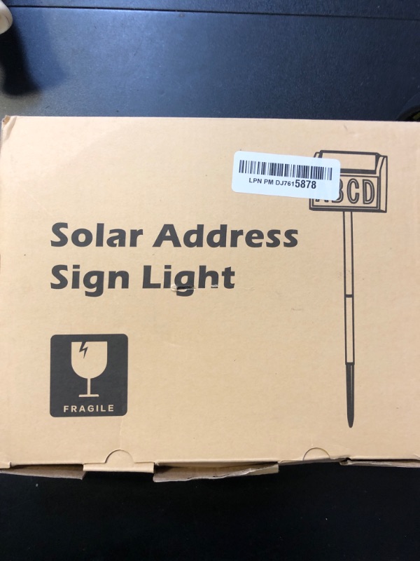 Photo 1 of Solar House Number Sign, deerdance LED Illuminated Outdoor Address Plaque with Smart Control, 3-Color in 1 Waterproof Solar Powered House Number Light with Stakes for Outside Home, Yard, Street, House