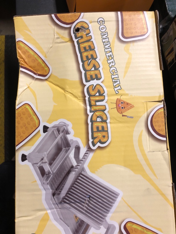 Photo 1 of Huanyu Cheese Slicer Commercial Block Cheese Cutter Board with 316 Stainless Steel Wire Aluminum Alloy Body 3/8 IN&3/4 IN Removable Butter Cutting Blade Replaceable