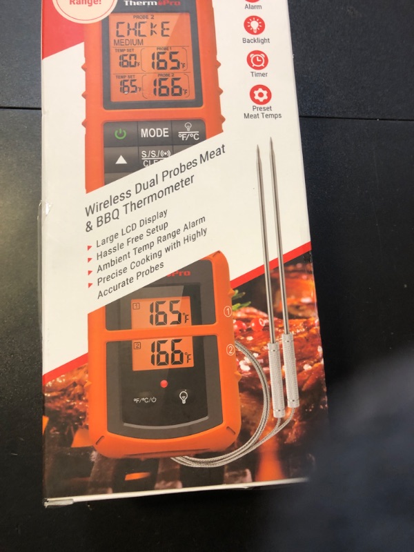 Photo 1 of ThermoPro TP20 Wireless Meat Thermometer 500FT Digital Cooking Food BBQ Thermometer with 2 Temperature Probe for Oven Smoker Grill Steak