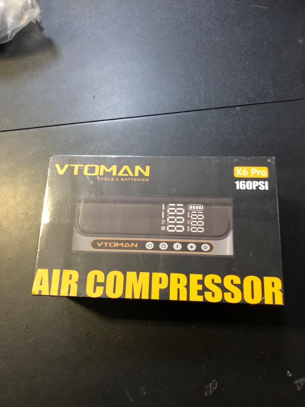 Photo 1 of VTOMAN X6 Pro Tire Inflator Portable Air Compressor Cordless,160PSI Auto Air Pump for Car Tires with Smart Digital Pressure Gauge & LED Light, for SUV, Car, Motorcycle, E-Bike, Bicycles,Ball