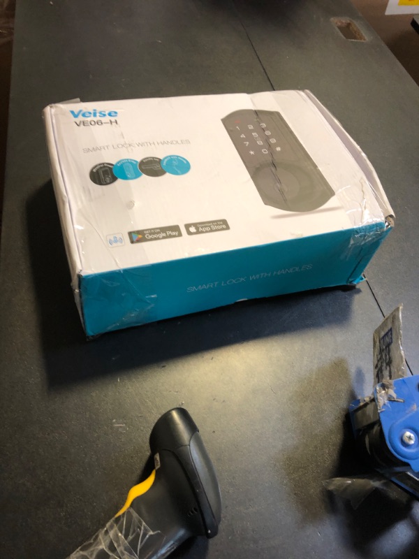 Photo 1 of Veise Smart Front Door Lock Set, App Control, Keyless Entry Deadbolt with Lever Handle, Electronic Digital Touchscreen Keypad, Auto Lock, Easy Install, Matte Black