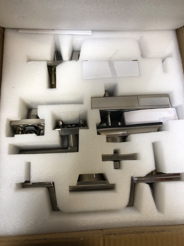 Photo 1 of NeuType Keypad Deadbolt Electronic Keyless Double Door Lock Set with Handle, Door Handle, Auto Lock, 1-Touch Locking, 50 User Codes, Easy to Install, Satin Nickel