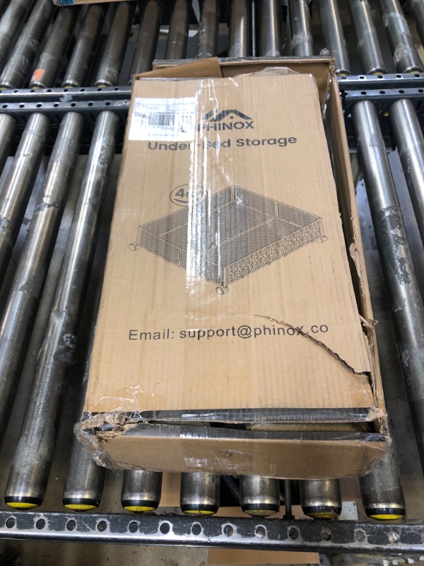 Photo 1 of Under Bed Storage, Under the Bed Storage Containers with Wheels, Under Bed Shoe Storage Organizer Drawer, Tool-free Assembly Metal Underbed Storage Containers for Bedroom Clothes Shoes Blankets -4Pack