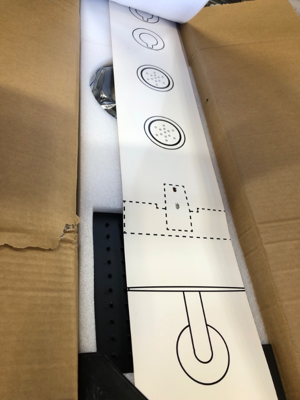 Photo 1 of Achelous Square Rainfall Shower Head Panel System with Thermostatic,Stainless Steel High Pressure Turbo Body Jets Waterfall Shower Tower,Brass Handheld Wand in Matte Black