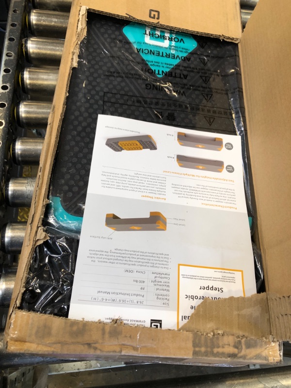 Photo 1 of GYMMAGE Aerobic Exercise Step, Adjustable Aerobic Stepper for Exercise, Workout Step Platform for Step Up, 26.5" Step Deck with 4” 6” 8” Adjustable Height Risers, Women Home Gym Cardio Fitness