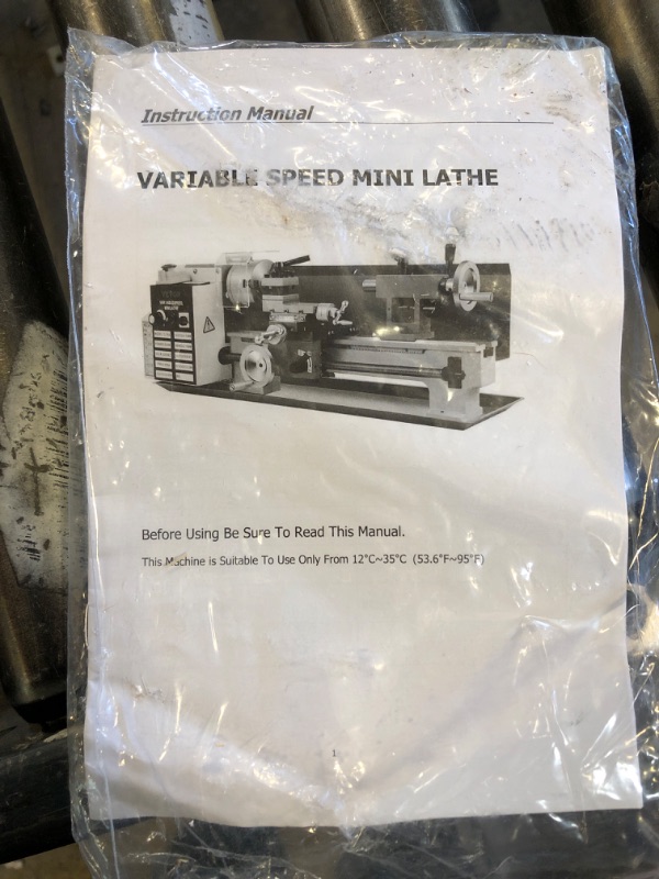 Photo 2 of UNABLE TO TEST ****** VEVOR Mini Metal Lathe, 7"x14", 550W Variable Speed 2250 RPM Metal Lathe, with 3-jaw Chuck Mini Lathe Machine Benchtop Metal Lathe Digital Display for Metal Turning