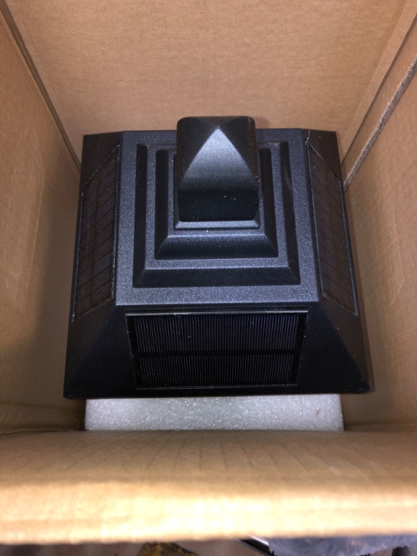 Photo 1 of Round Cube Solar Post Lights Outdoor - Upgraded Motion Sensor, 700 Lumen Super Bright, Waterproof Pillar Lights, 3 Colors in 1 - Solar Lamp Post Light