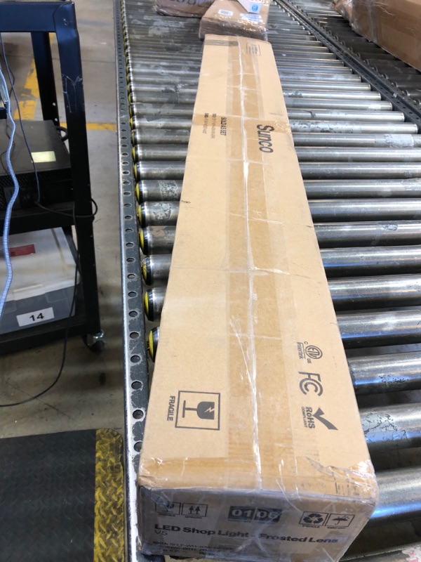 Photo 1 of Sunco 6 Pack Linkable LED Utility Shop Light, 4500 LM, 6000K Daylight Deluxe, 4 FT, 48 Inch Integrated Fixture for Garage, 40W Equivalent 150W, Surface + Suspension Mount, White