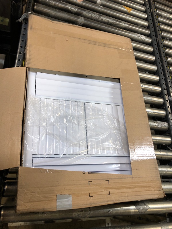 Photo 2 of Aluminum 4-Way Vent Cover: Adjustable Curved Blade Air Supply Diffuser- 18 x 18-Plastic Seal for Tight Fit, Quiet Air Flow, Multi-Shutter Damper-[Front Grille Size:19.6"x19.6"][Duct Hole Size:18"x18"]