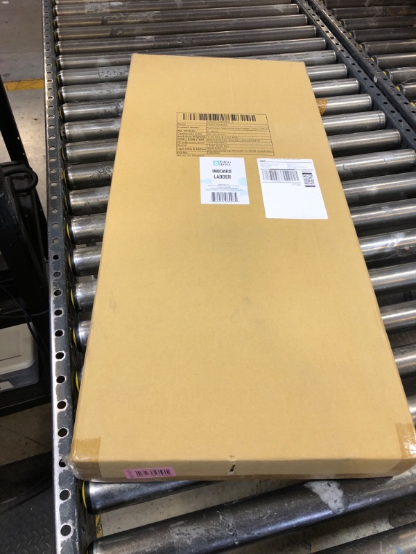 Photo 1 of Edou Direct Swimming Pool Ladder - Aluminum 3-Step Pool Stair with Collapsible Design - Heavy-Duty Dock/Boat Ladder - Easy to Assemble - Extra Wide Telescoping Steps - 21" x 16" (White)