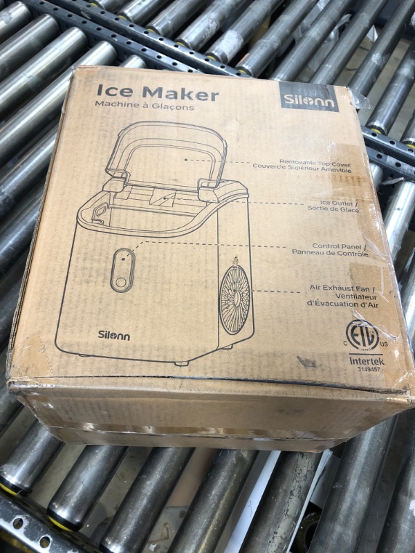 Photo 1 of SOLD FOR PARTS **** Silonn Nugget Ice Maker Countertop, Portable Pellet Ice Machine with Self-Cleaning Function, Sonic Ice Maker Produces 33lbs of Chewable Ice in 24 Hours, Ideal for Home Kitchen and Office, Black