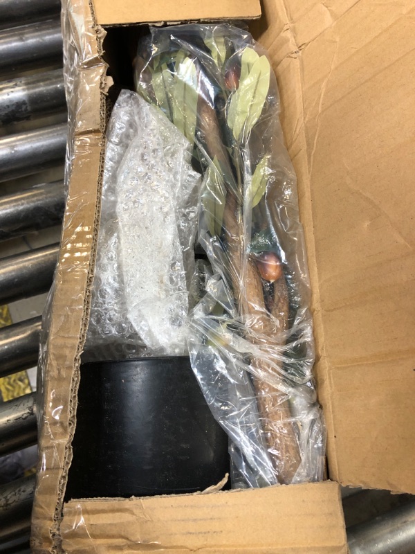 Photo 1 of Nafresh Tall Fuller Style Faux Olive Tree?6Ft(72”) Realistic Potted Silk Artificial Olive Tree? Fake Olive Trees Indoor with Green Leaves and Big Fruits for Home Office Indoor Floor Decor.