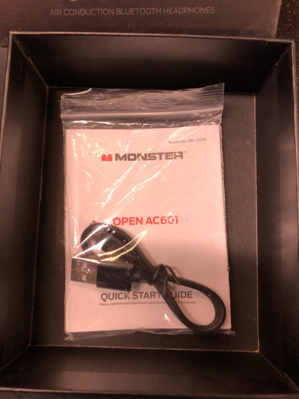 Photo 1 of Monster Open AC601 Bluetooth Earbuds - Comfortable Clip-On Wireless Earbuds with Bluetooth 5.4, 32H Playtime Earbuds with ENC Clear Talk, IPX5 Waterproof & Touch Control for Any Occasion (Black)