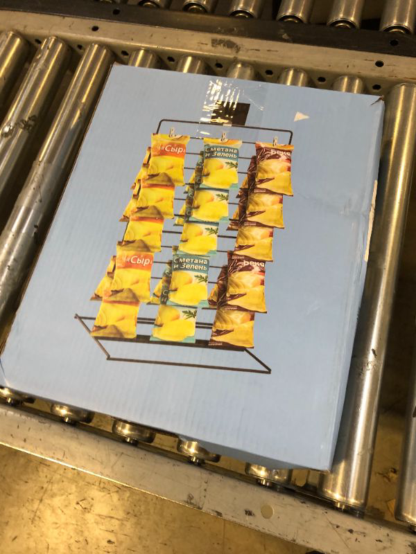 Photo 1 of dootiva Potato Chip Rack - Chip Display Rack for Bagged Snack - Concession Stand Supplies for Store Display - Metal Snack Display Stand with 60 Clips on Party and Retail for Chip?Candy?Cookie