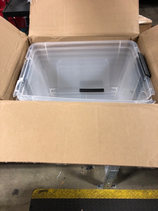 IRIS USA 32 Qt Stackable Plastic Storage Bins with Lids, 6 Pack - BPA ...